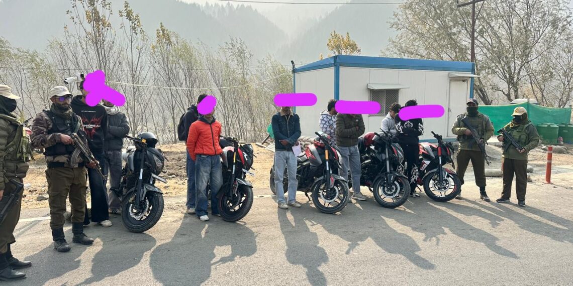Ganderbal Police Detain Nine Teen Stunt Bikers, Seize Five Modified Motorcycles
