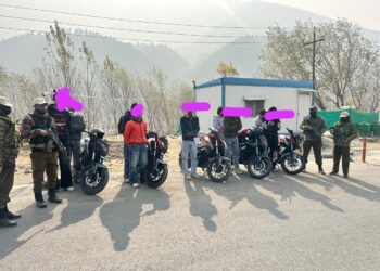 Ganderbal Police Detain Nine Teen Stunt Bikers, Seize Five Modified Motorcycles