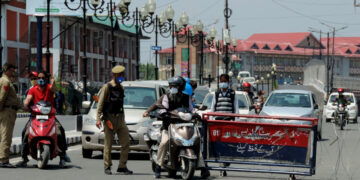 Roads wore a deserted look as people offered night long prayers in view of Shab-e-Qadr in their homes following strict lockdown in Kashmir
