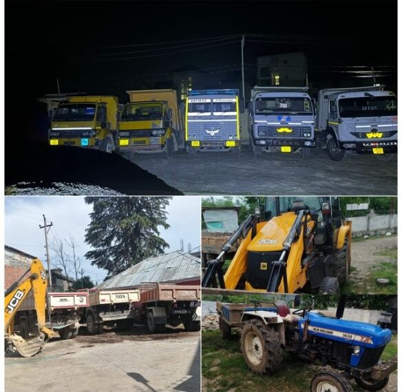 Illegal Mining Crackdown Intensifies in Ag & Shopian; 12 Vehicles Seized: Police