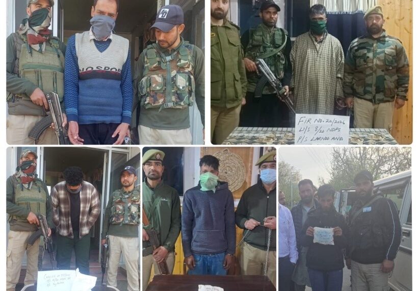 17 drug peddlers arrested across South, Central Kashmir: Police