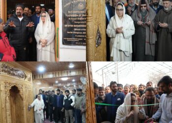 Modern Multipurpose Sheesh Khana inaugurated by Dr Andrabi at Dargah Hazratbal in Srinagar