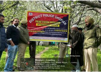 Police attach immovable property acquired through proceeds of drug trafficking in Shopian
