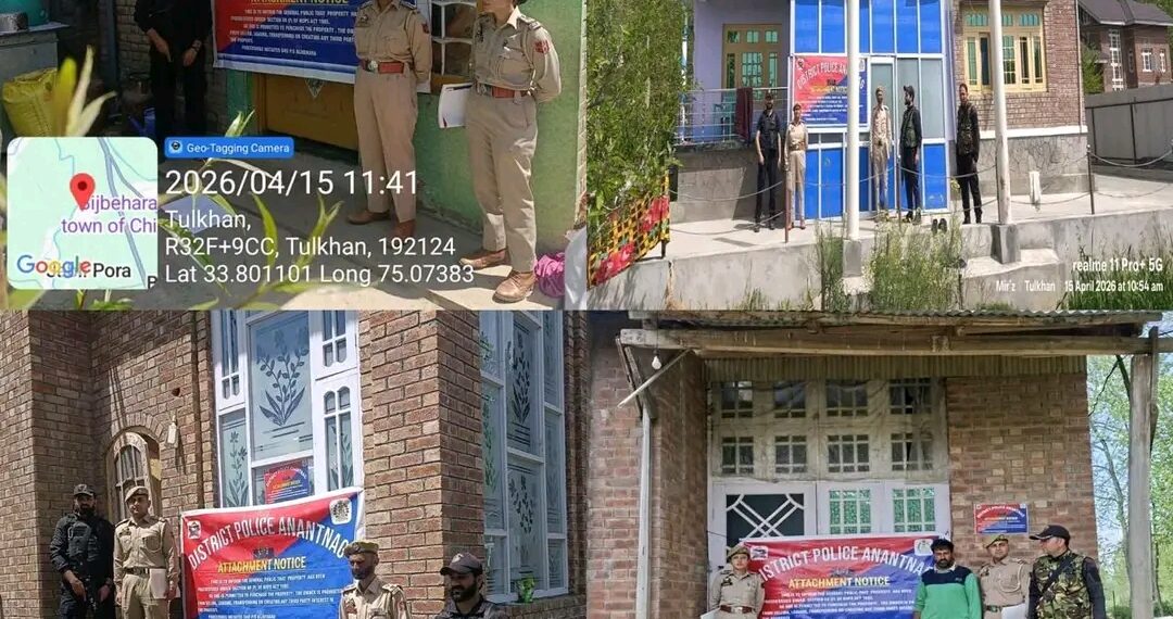 Police freeze 4 Drug-Linked Houses worth Rs 2.25 Cr under NDPS Act in Anantnag 
