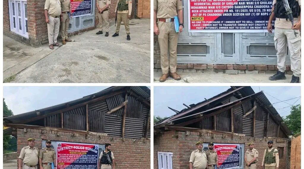 J&K Police attach properties worth ₹80 Lakhs of drug peddlers in Budgam