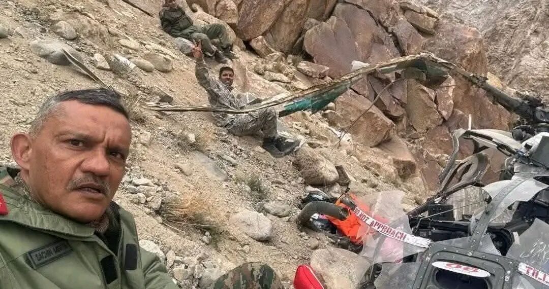 Army Cheetah helicopter crash-lands near Leh; three officers escape with minor injuries