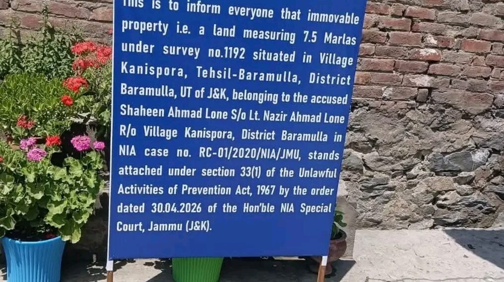 NIA Attaches Property of Baramulla Accused in Arms Recovery Case