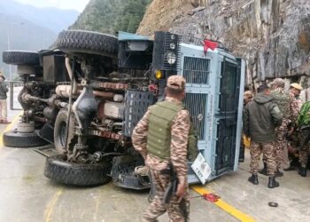 Six CRPF personnel injured after vehicle skids off road in Ganderbal