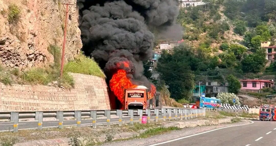 47 Amarnath pilgrims escape unhurt as moving bus catches fire in Ramban