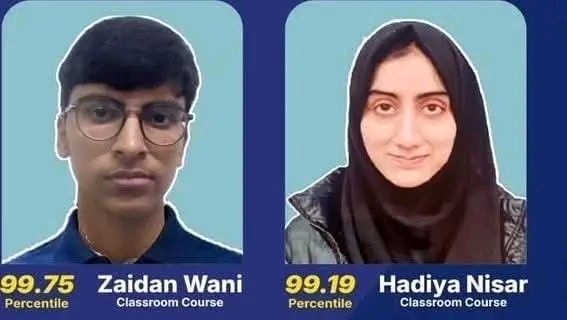 Two J&K Candidates Among Top 138 Scorers In NEET-UG 2026; Hadiya Nisar Ranks 99, Zaidan Wani 124