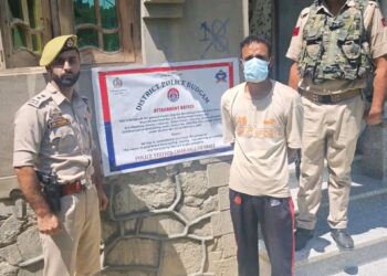 Police attach two storey residential house under NDPS Act in Budgam