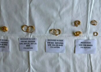 Police Solve Multiple Gold Ornament Theft/Snatching Cases; Two Arrested in Sopore