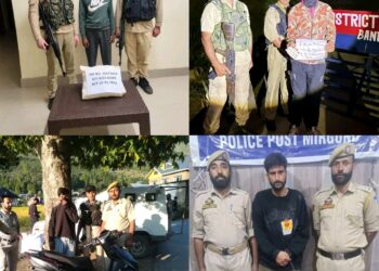 J&K Police arrest 04 drug peddlers; Contraband substances recovered