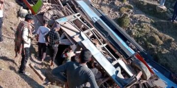 Ten injured as bus skids off road, rolls down in Udhampur