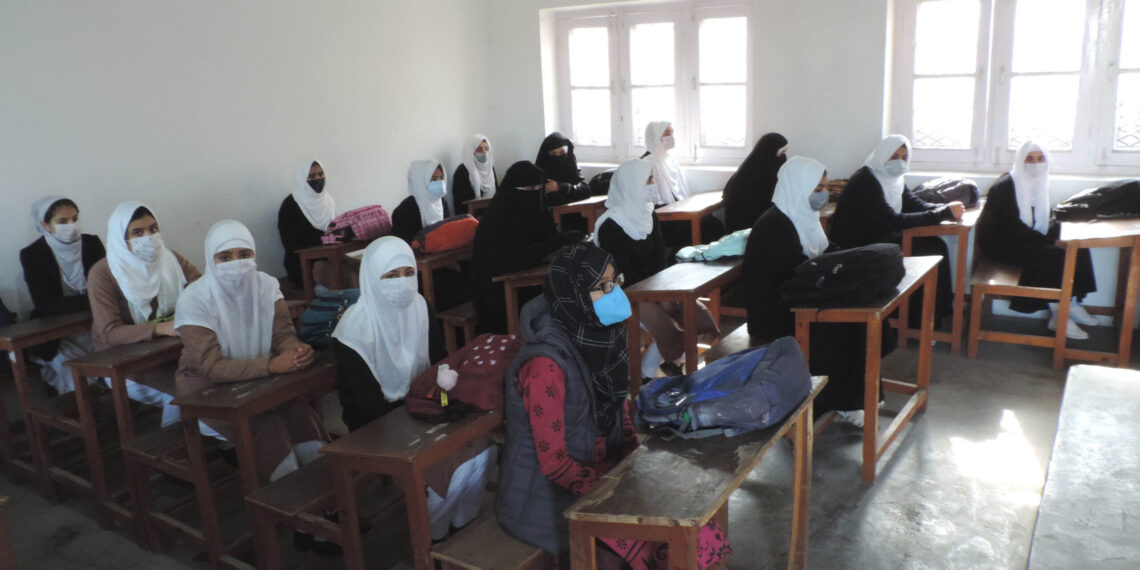 Higher Sec Schools across Kashmir re-opened today after outbreak of COVID-19 last year