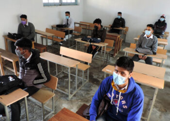 Higher Sec Schools across Kashmir re-opened today after outbreak of COVID-19 last year