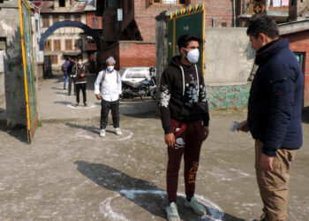 Higher Sec Schools across Kashmir re-opened today after outbreak of COVID-19 last year