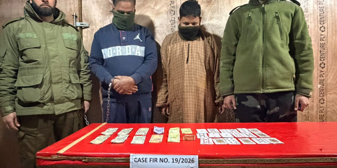 *Police arrests 02 Gamblers in Ganderbal, Stake money seized*