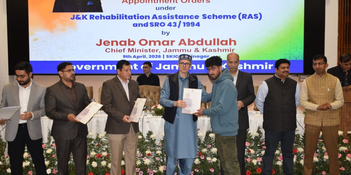 CM Omar Abdullah hands over SRO-43 appointment orders to 90 candidates in Kashmir 