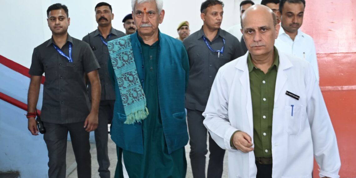 LG Sinha visits GMC Jammu, Directs best possible care for Udhampur Accident victims