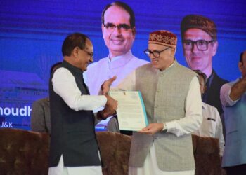 Union Minister Shivraj Singh Chouhan hands over ₹3,566 crore PMGSY-IV package sanction letter to CM Omar Abdullah