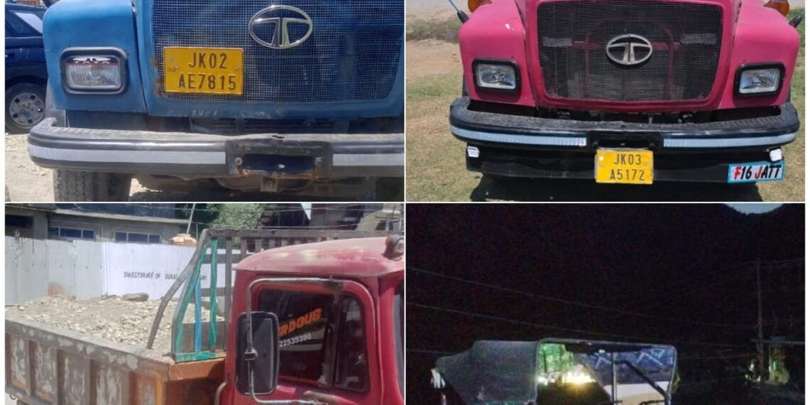 4 Vehicles Seized in Ganderbal For Illegal Mining Activities: Police