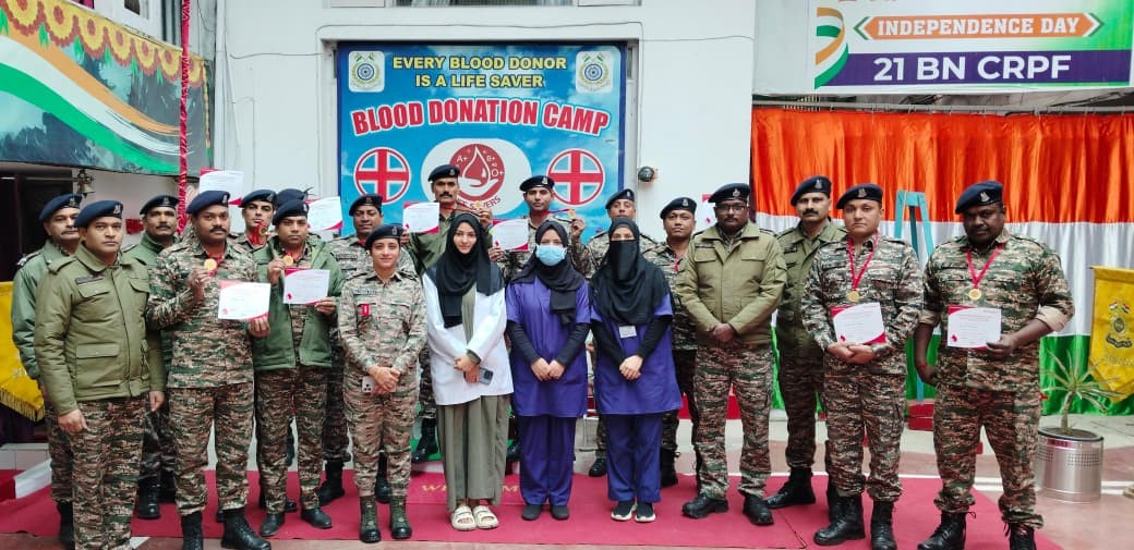 87th CRPF Raising Day: CRPF’s Srinagar Sector organizes blood donation camps