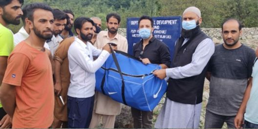 ACD Kulgam inaugurates playfield at Kund, distributes spots kits