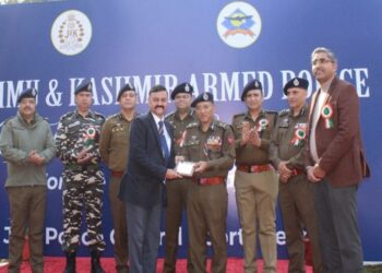 ADGP Armed felicitated J&K Police Central Sports Team Medal winners at APC Channi