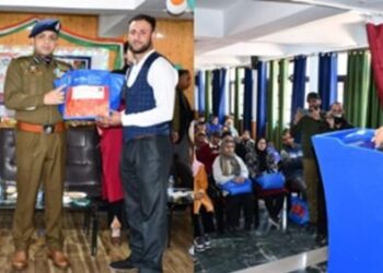 ADGP Kashmir distributes sports kits in presence of DIG CKR among the wards of slain cops