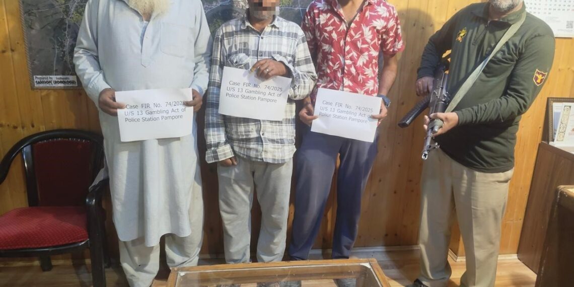 3 gamblers arrested in Pampore, stake money seized: Police