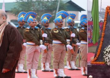 HM Amit Shah tributes CRPF men killed In 2019 Pulwama attack in J&K, LG Sinha also lays wreaths at the memorial