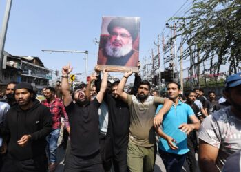 Protests broke out in several parts in Kashmir on Sept 28 against the killing of Hassan Nasrallah