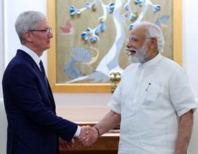 Apple CEO Tim Cook calls on PM Modi