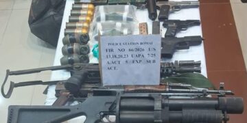 Arms, Grenades, IEDs Recovered During Search Operation in Sopore Forest