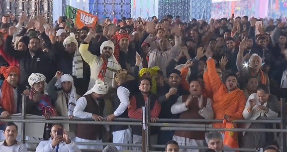 Hundreds throng Bakshi stadium Srinagar to attend PM Modi’s rally