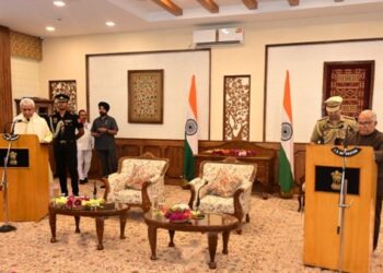 BR Sharma Sworn in as State Election Commissioner at Raj Bhavan Srinagar