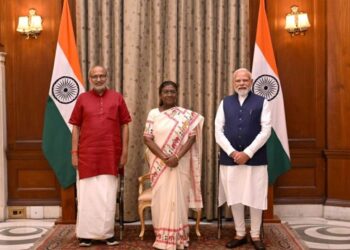 C P Radhakrishnan takes oath as 15th Vice President of India