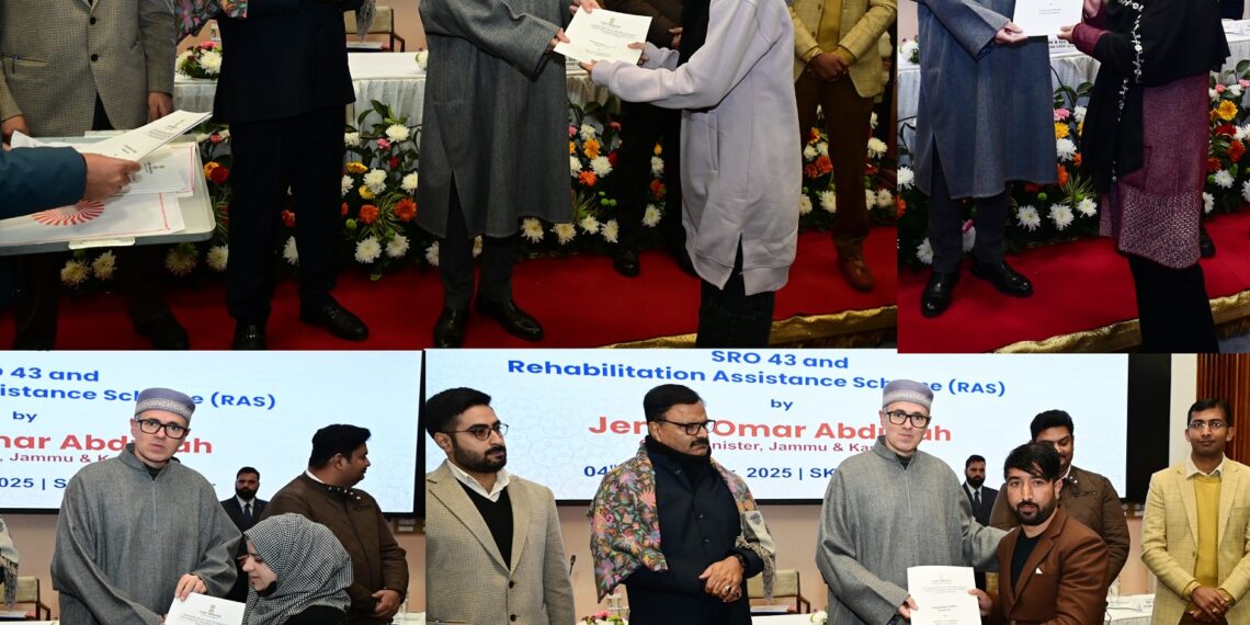 CM Omar Abdullah distributes compassionate appointment orders to 54 beneficiaries of Kashmir division