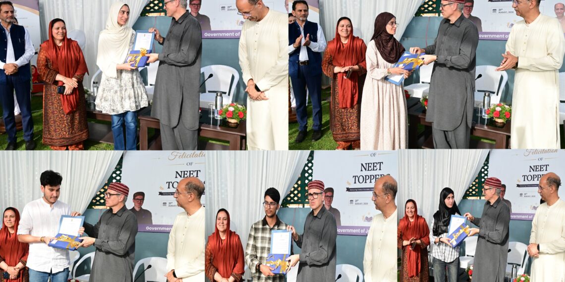 CM Omar Abdullah felicitates J&K’s four NEET toppers