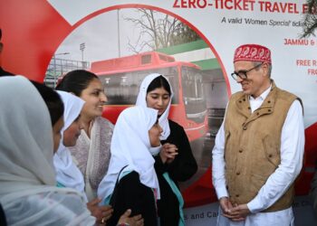 CM Omar Abdullah flags off free bus service for women across J&K