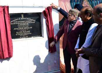 CM Omar Abdullah lays foundation stone of 10 MVA Receiving Station at Samba, inaugurates Bus Terminal at Thandi Khui