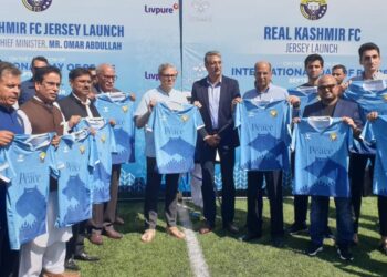 CM Omar Abdullah unveils Real Kashmir FC’s ‘Peace Jersey’ in Srinagar