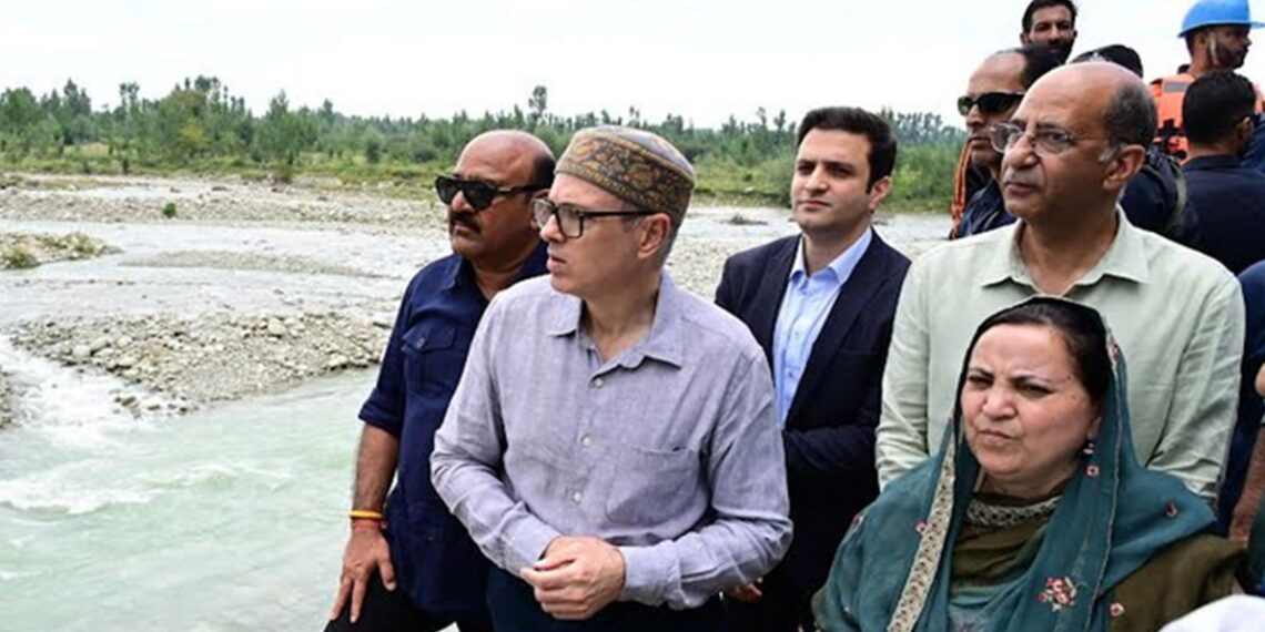 CM Omar Visits Kulgam, Reviews Flood Aftermath, Directs Swift Restoration of Essential Services