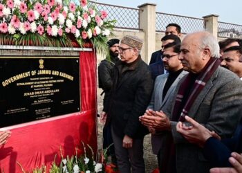 CM Omar lays foundation for Automated Testing Station in Pampore