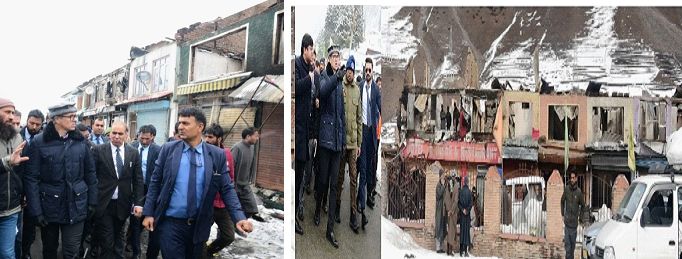 CM Omar visits Sonamarg, assesses fire damage Expresses solidarity with affected shopkeepers, sanctions assistance under CMRF