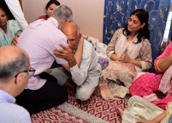 CM Omar visits family of slain ADDC Rajouri R K Thapa, visits shelling hit areas in Jammu