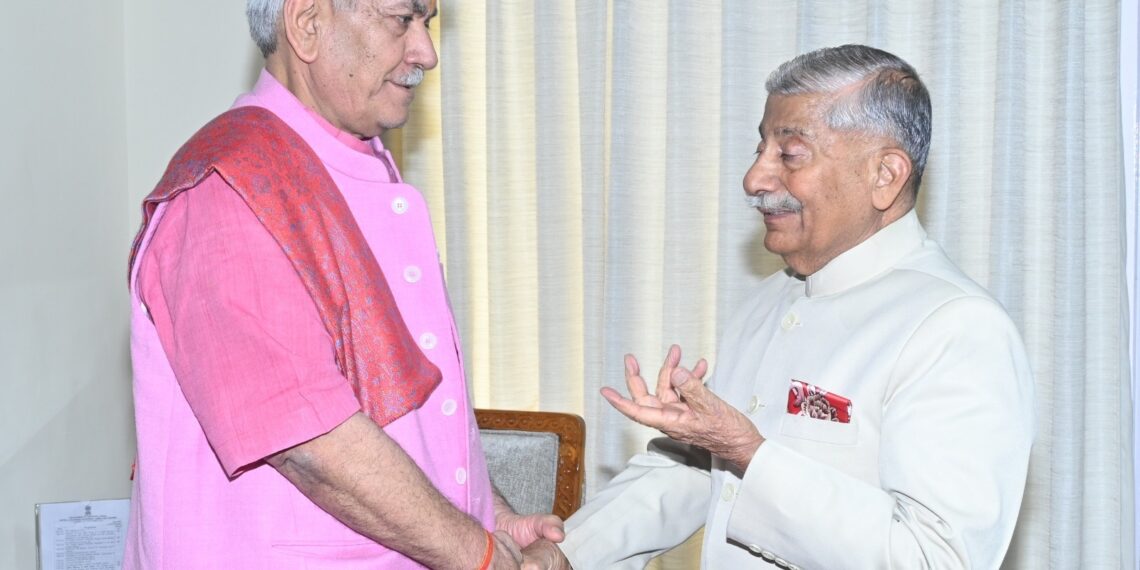 B.D. Mishra (Retd.), LG Ladakh Calls On Lt. Governor Manoj Sinha