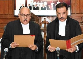 CJ administers oath of office to newly appointed Addl. Judge JKHC