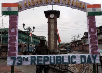 View of Republic Day celebration at Clock tower (Ghanta Ghar) Lal Chowk Srinagar-Pic/ Kashmir Horizon